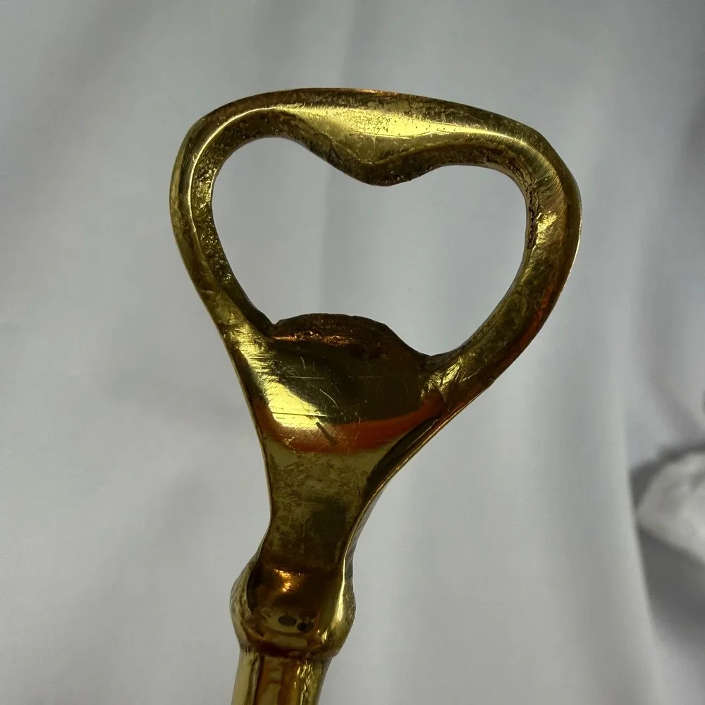 Vintage Golf Club Bottle Opener Solid Brass Made in England Gold Barware Tool